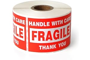 500 Fragile - 2x3 Inch Handle with Care Shipping Labels