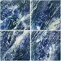 AquaTiles Porcelain Mosaic Tile Marble Persian Blue Swimming Pool Tile Shower Bathroom Waterline Walls 6" x 6" (5 SQ FT)