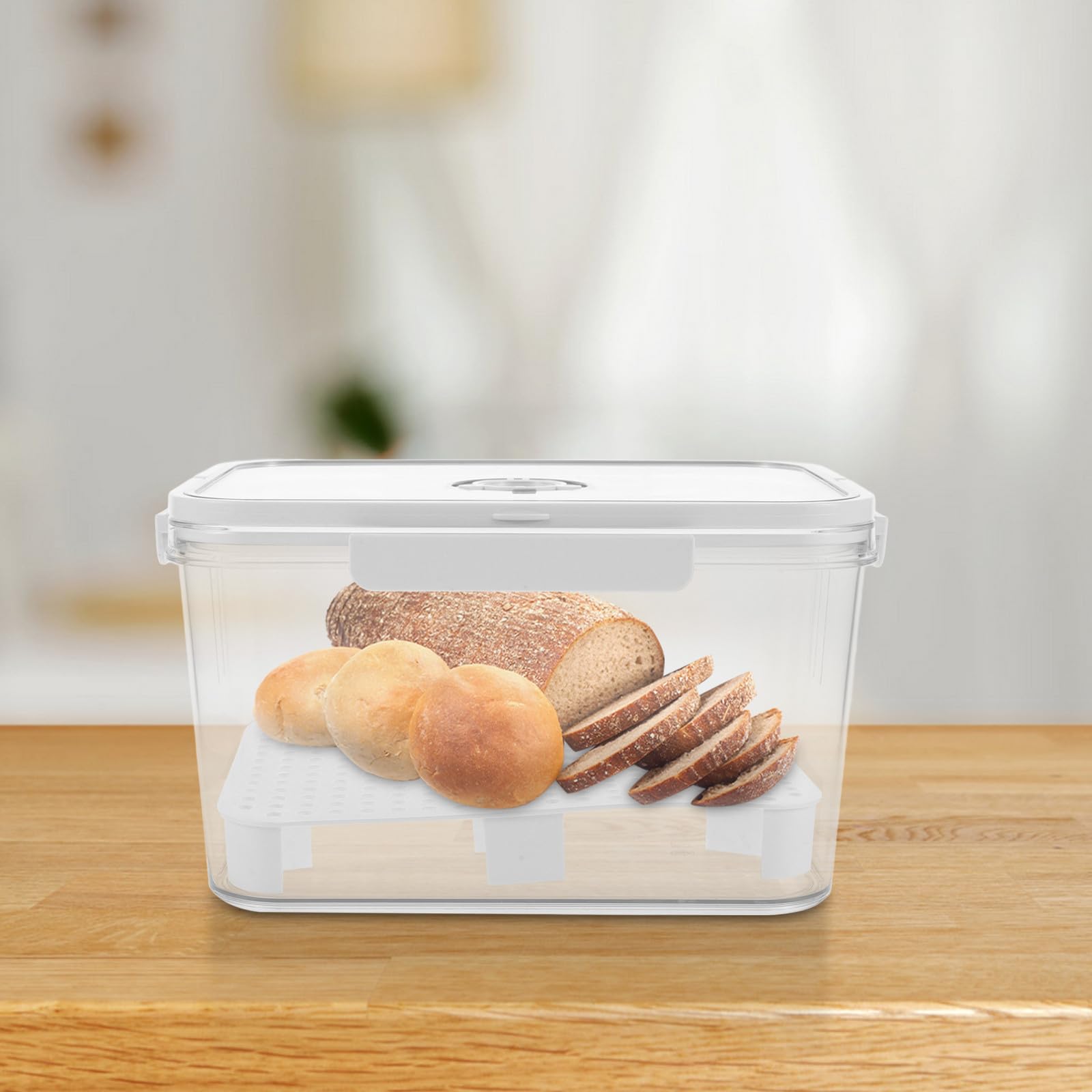 SEWACC Registro de Plástico Caja de Pan con Asas Hermética