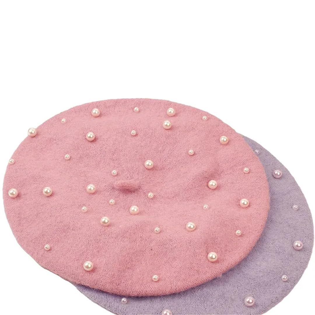 Donne Ragazza Moda Inverno Caldo Francese Berretto Elegante Beanie Caps Tinta Unita Cappello Casual