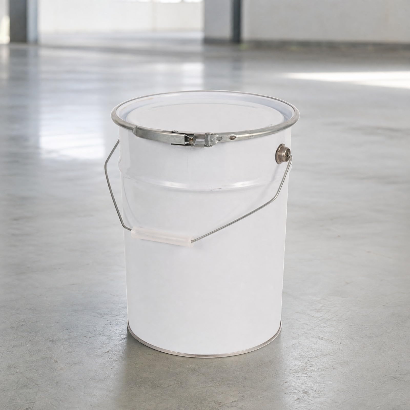 Baoblaze Seau à Échantillons Poignée Fer- Seau Métallique Cvercle à Clip Pratique Récipient Bague Serrage pr Laborantins, vriers, 10L