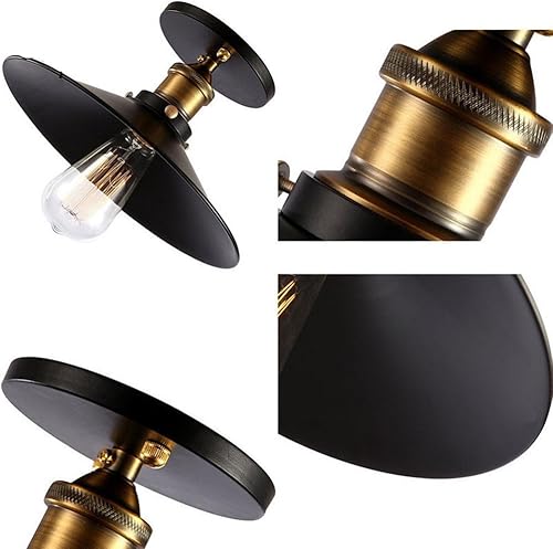 Miniatura 8 de Veemoon Lámpara de techo industrial semiempotrada, lámpara de araña retro de granja, luces de techo rústicas de metal antiguo, lámpara colgante