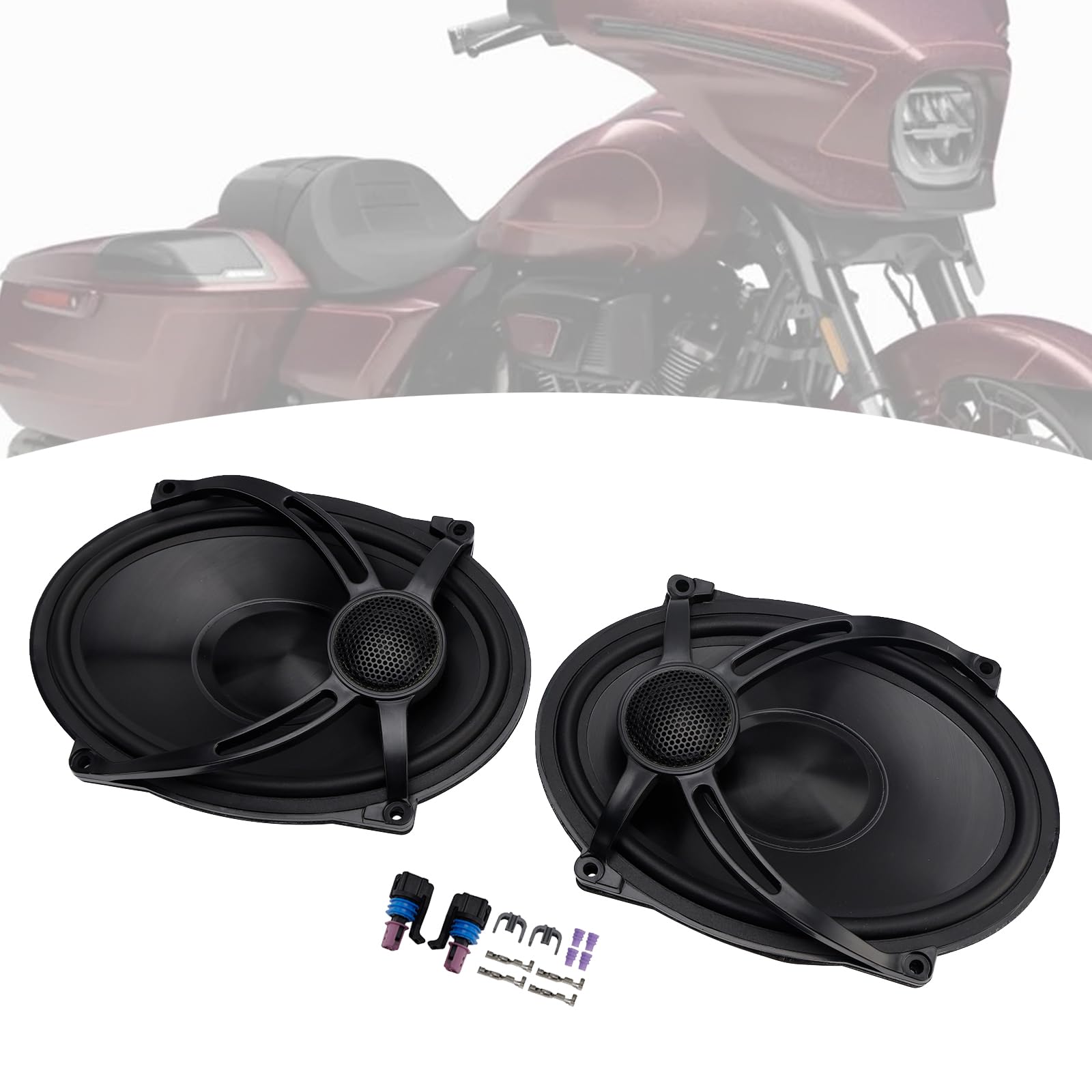 MAD HORNETS 5"X7" Saddlebag Lid Speakers Black Adatto per Touring Road Glide Flhr 1994-2024 2023