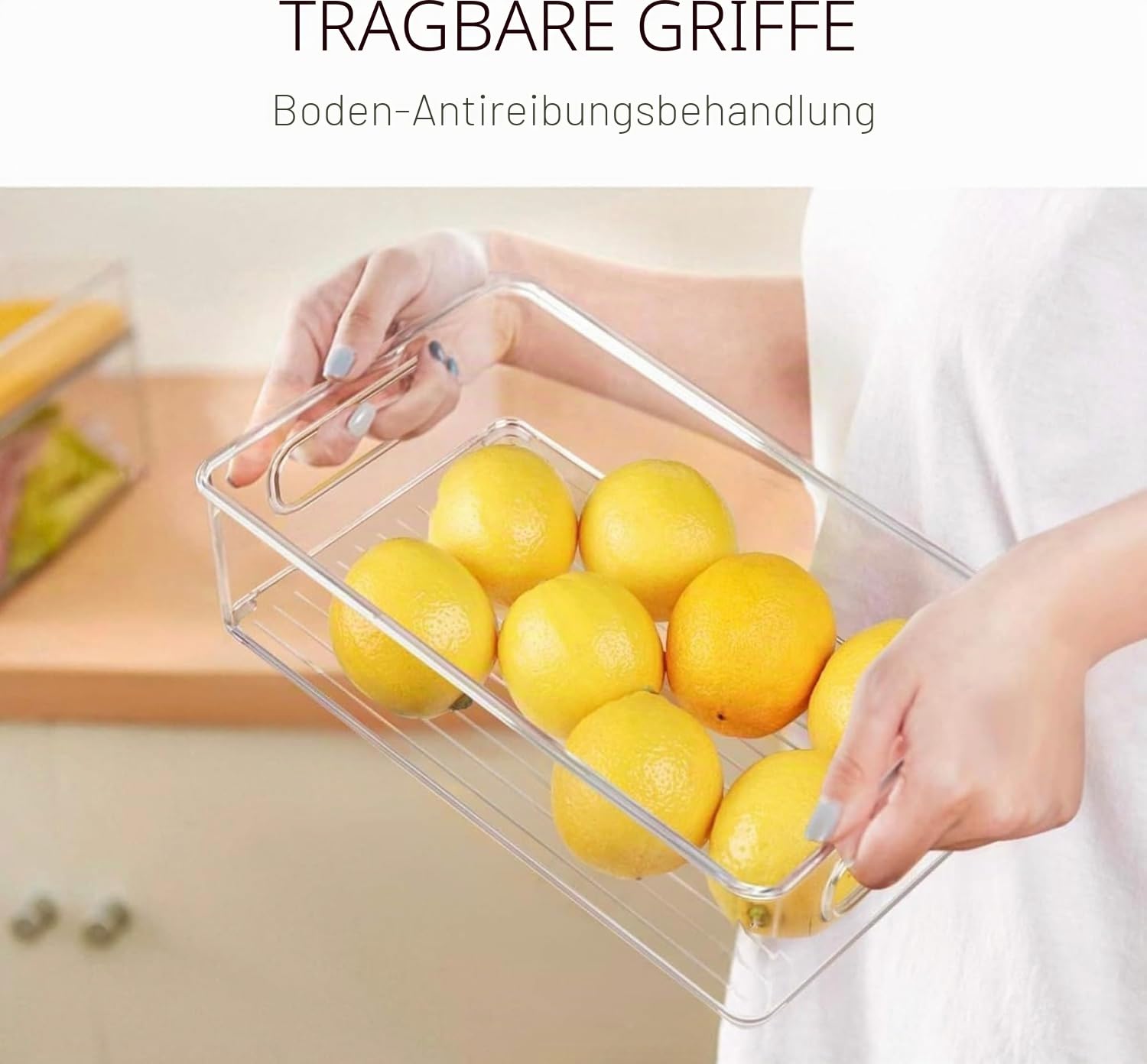 12 Stück Kühlschrank-Organizer-Behälter, 3 Größen, stapelbar, transparent, mit Griffen für Kühlschrank, Gefrierschrank, Regale, Schublade, Behälter, Snack-Organizer für Zuhause und Küche
