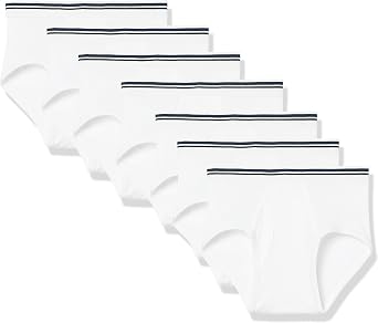 Amazon Essentials Mens Breathable Ribbed Knit Briefs with Elasticized Waistband, Multipacks