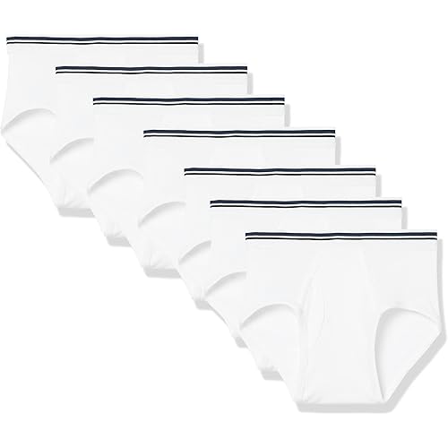 Amazon Essentials Men's Cotton Tag-Free Briefs Underwear, Multipacks