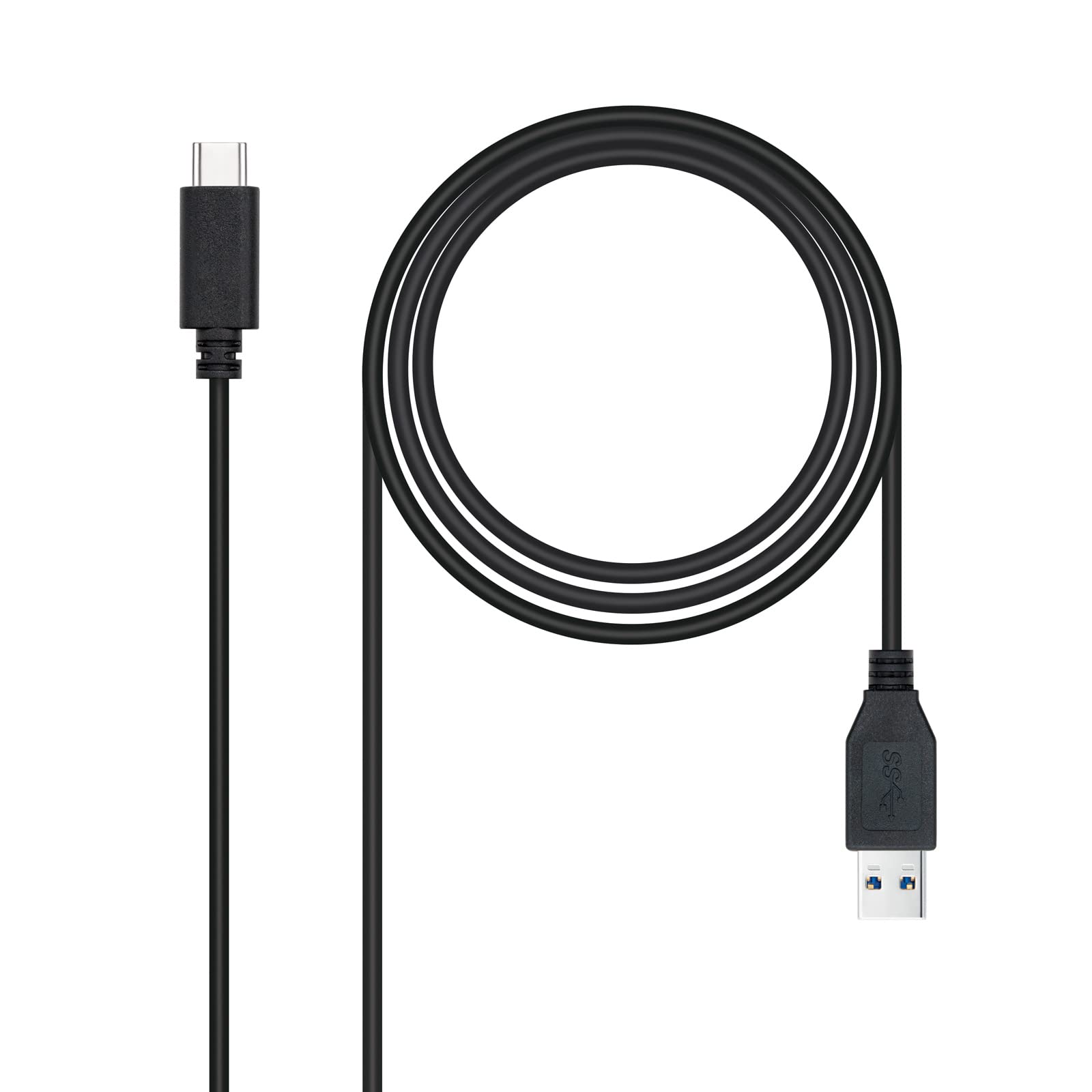 Nanocable 10.01.4002 - Cable USB 3.1, Gen2 10 Gbps 3A, tipo USB-​C/​M-​A/​M, Negro, 2 m