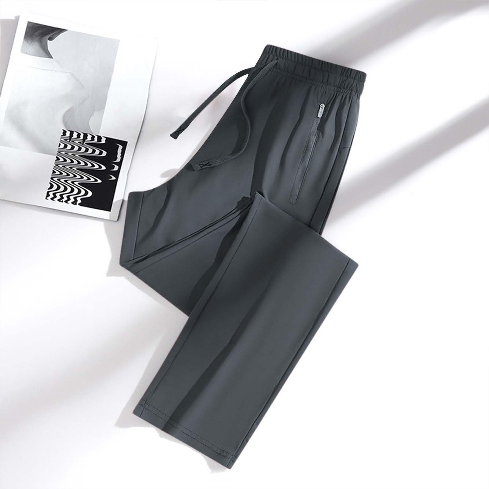 Pantalones de chándal largos para mujer, pantalones deportivos informales, cómodos, ligeros y aireados, pantalones casuales con bolsillos y cordón, seda de hielo, pantalones de ocio, cómodos