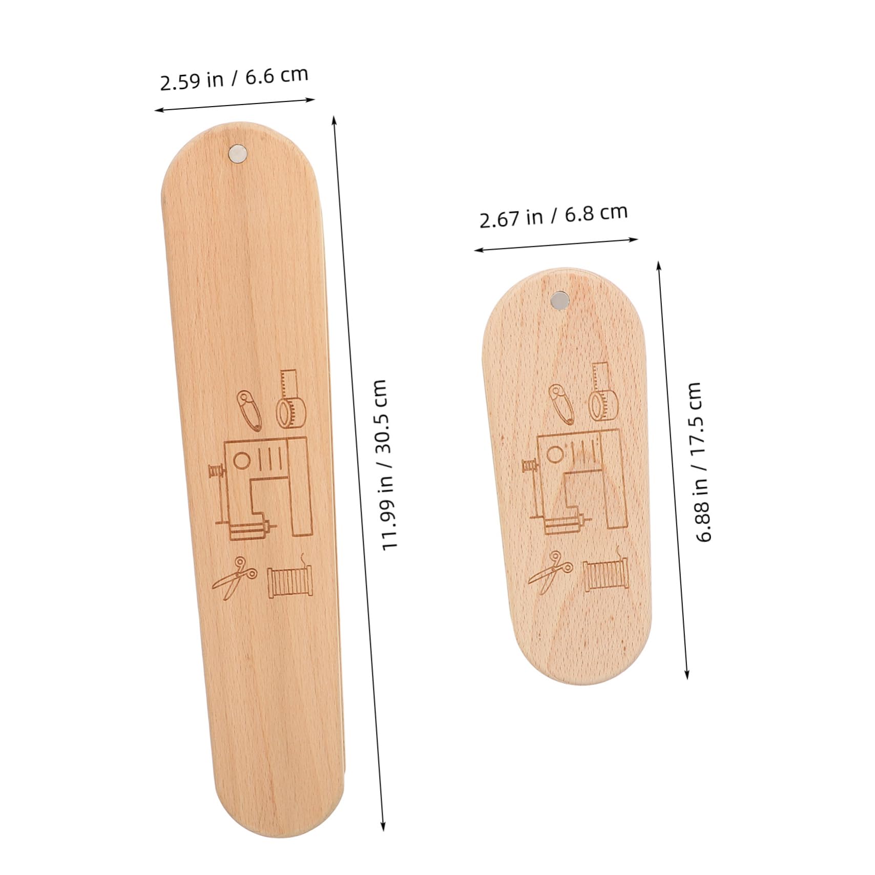 2pezzi Clapper Legno Per Cucito e Stiratura Con Scala Strumenti Per Quilting e Pressatura Tessuti Pratico e Resistente Per Cucitrici e Appassionati Di Patchwork