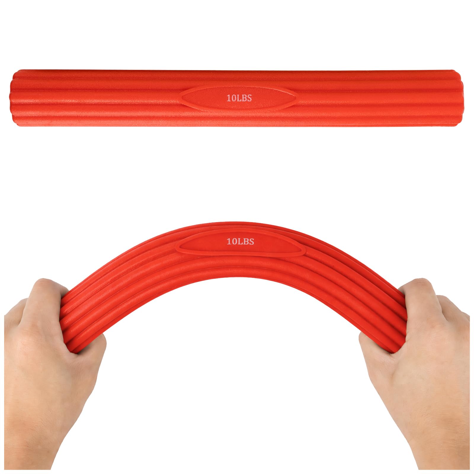 Resistance Bar, Twist and Flex Exercise Bar for Pain Relief for Tennis Elbow and Golfer’s Elbow (Red)