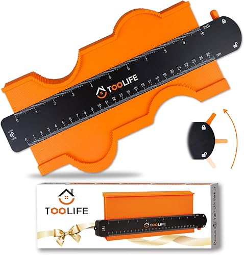 TOOLIFE Medidor de contorno, regalos de Navidad para hombres, papá, marido, herramientas de carpintería para pisos, carpintería, rellenos de
