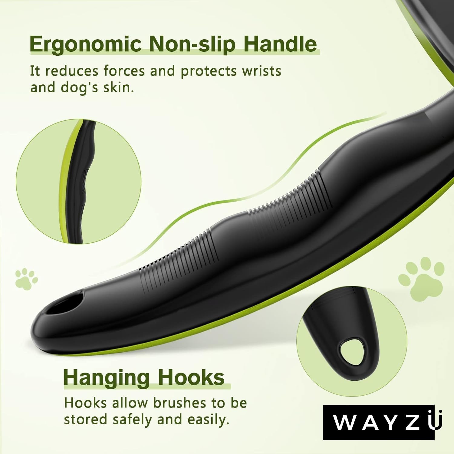 Wayzu® Self Cleaning Slicker Brush for Cat and Dog,Anti Slip Handle,Pet Hair Remover Brush for Shedding & Grooming,Smooth Handle - Image 4