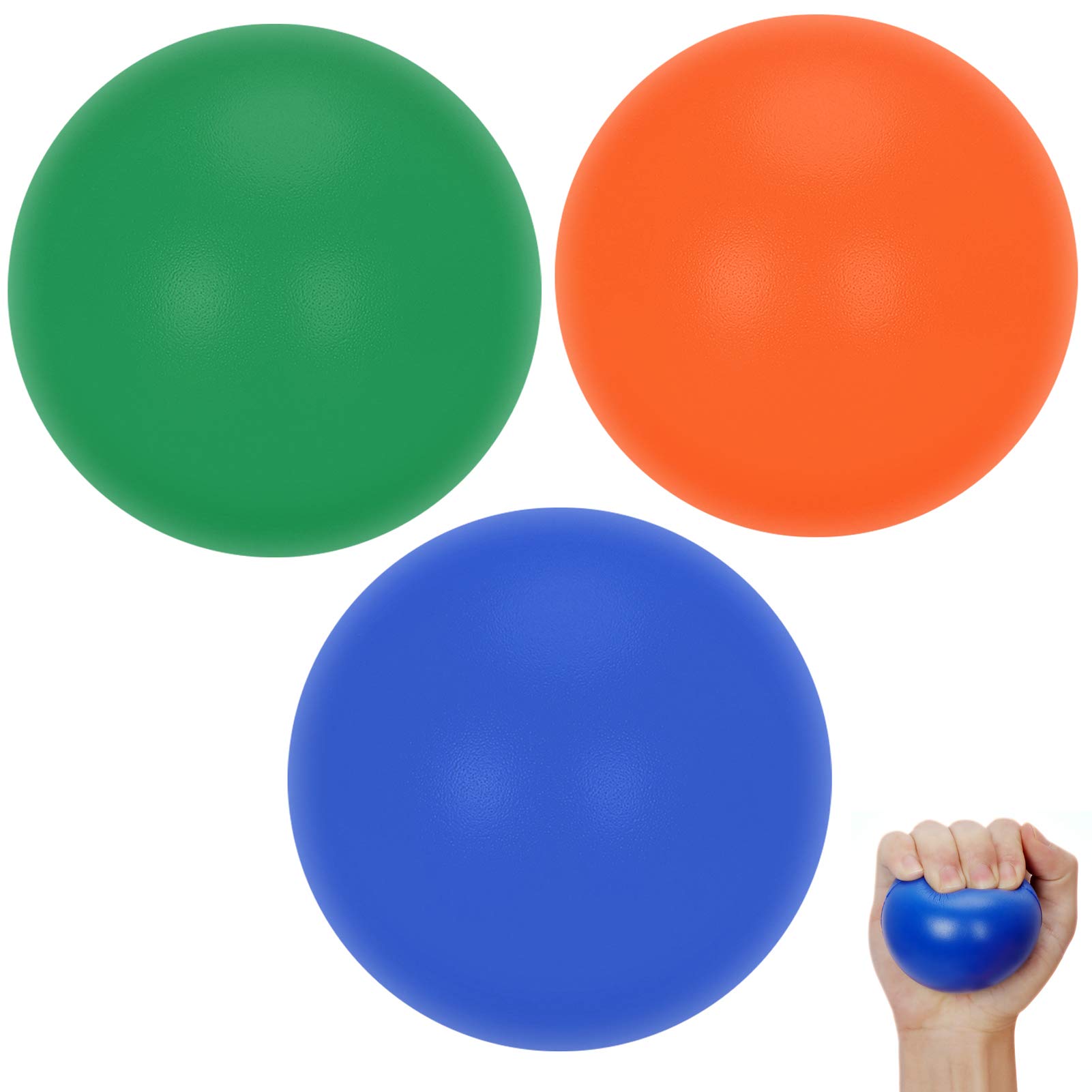 Toplive Stress Balls for Kids/Adults/Seniors 3 Pack, Hand Exercise Stress Relief Balls, High Elasticity Squeeze Toy Help Relief Stress, Ease Anxiety, Rehab Therapy, Hand Finger Strength Exercise