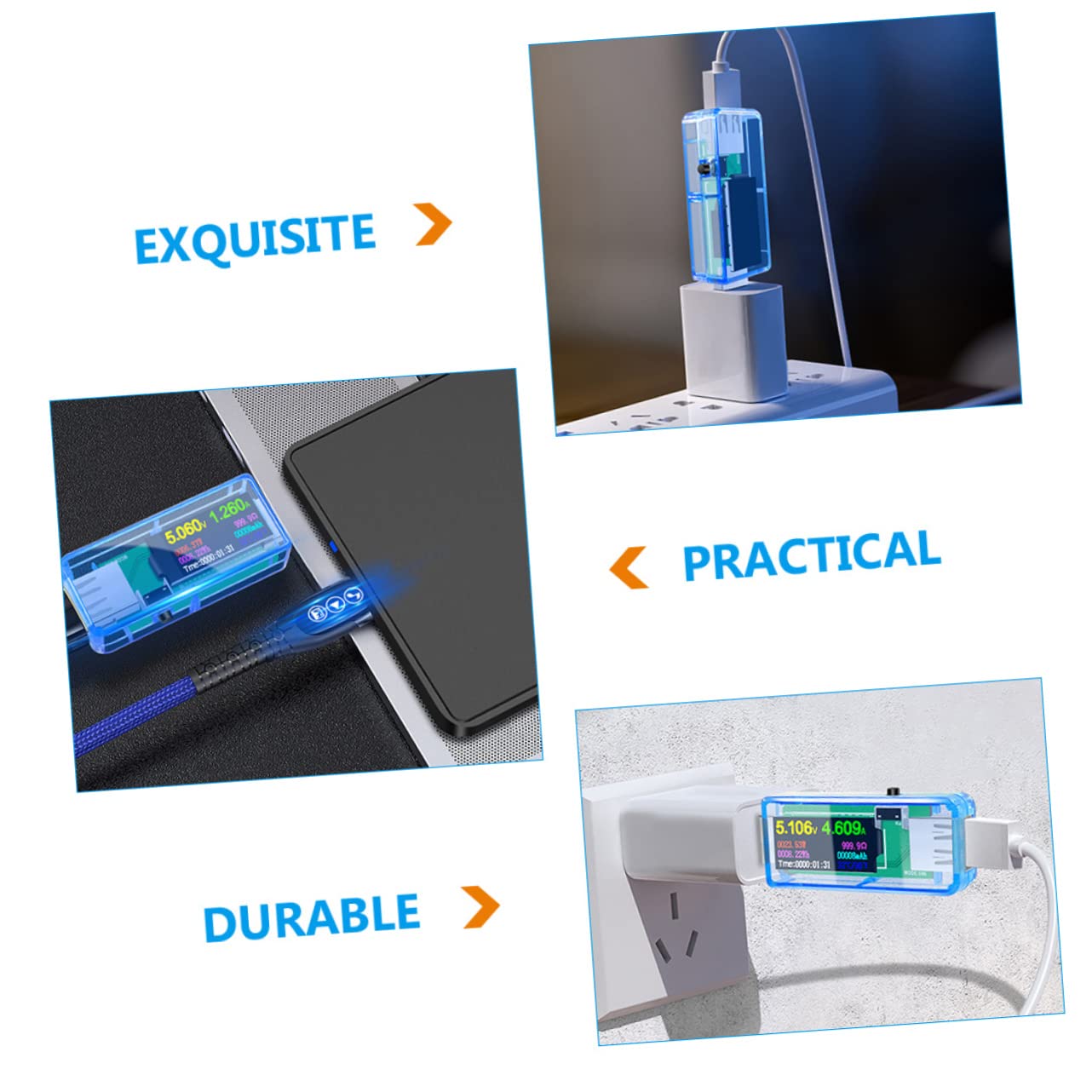 Gadpiparty 5stücke Usb Spannungsmesser Tester Für Usb- Digitales Multimeter Zur Von Spannung Leistung Und Kapazität Für Ladegeräte Powerbanks