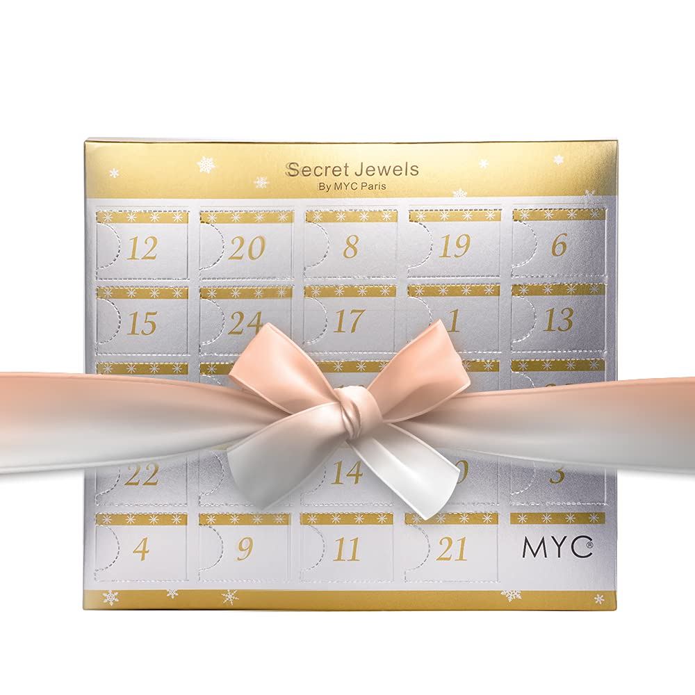 Adventskalender mit 13 Schmuckstücken und 11 Perlen – Destiny- Silber und Roségold – Weihnachten, Valentinstag, Muttertag