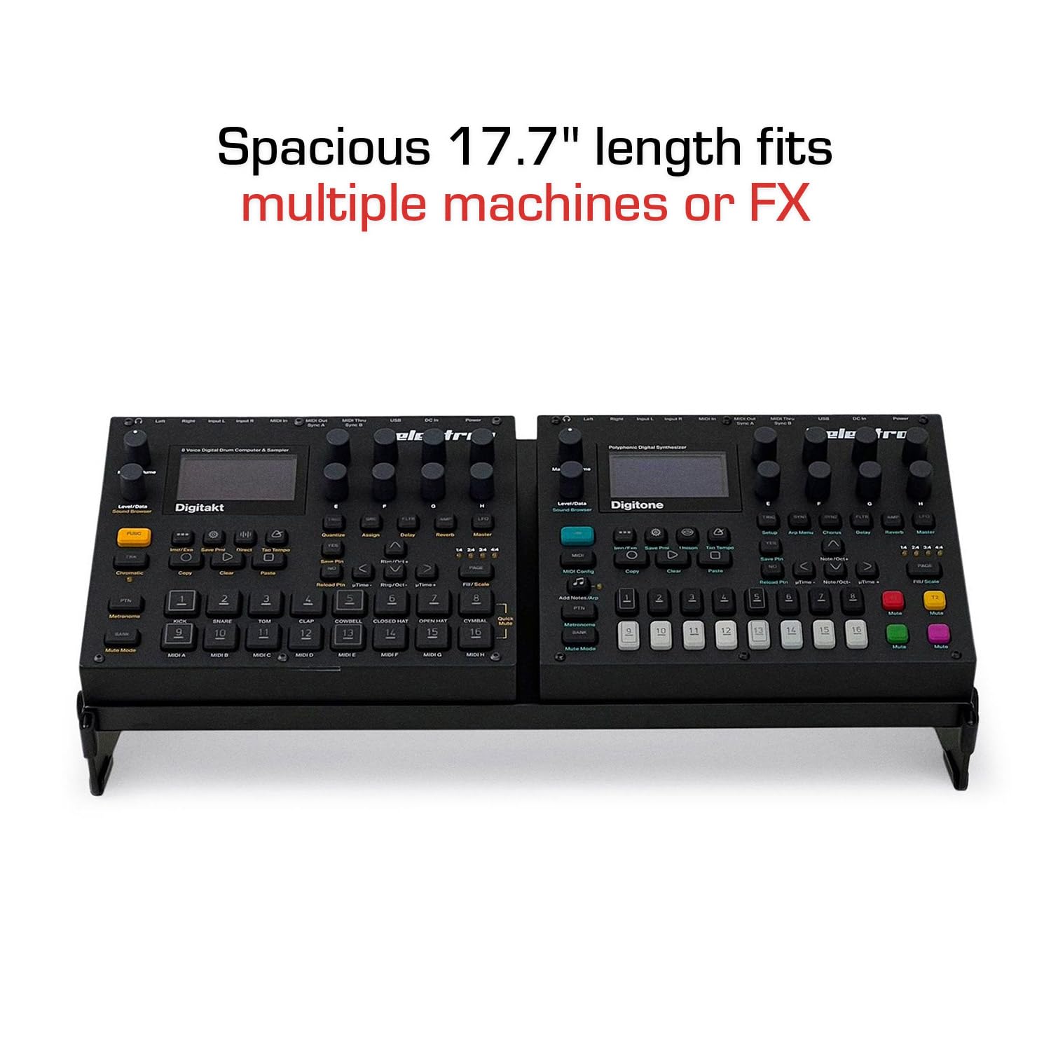 XTS Flex Tray 17.7 inch, für XTS Stand Large (stabile Ablage-Erweiterung, Desktop-Ständer, zur Aufbewahrung von 2-3 Pedals, Synthesizern und Effektgeräten, Breite: 44,96 cm)