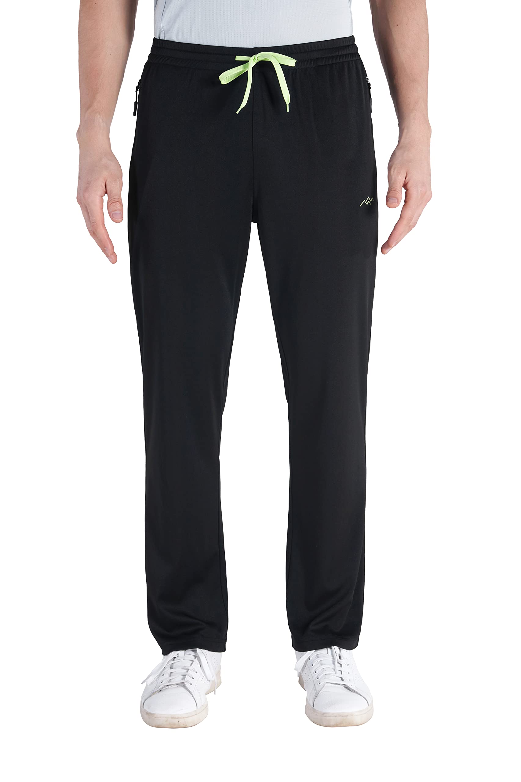TRAILSIDE SUPPLY CO Mens Yoga Pants with Zipper Pockets Elastic Waist Open Bottom Workout Sweatpants