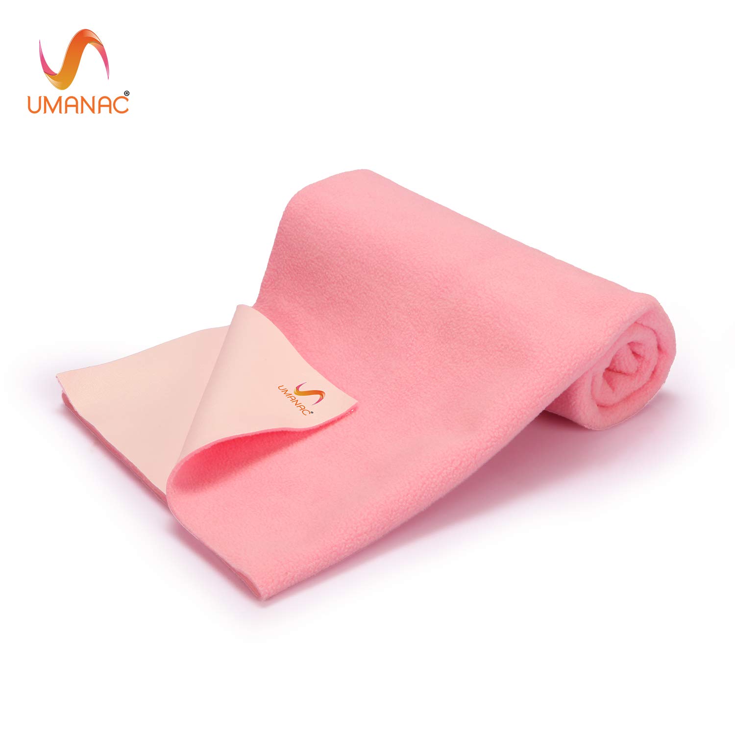 Umanac Baby Waterproof Crib Sheet | Large (100 x 140cm), Coral | Bed Pad, Bed Wetting Underpads, Washable, Reusable Baby Bed Mattress Protector | Toilet Training Sleep Mat | Toddler, Children & Adults