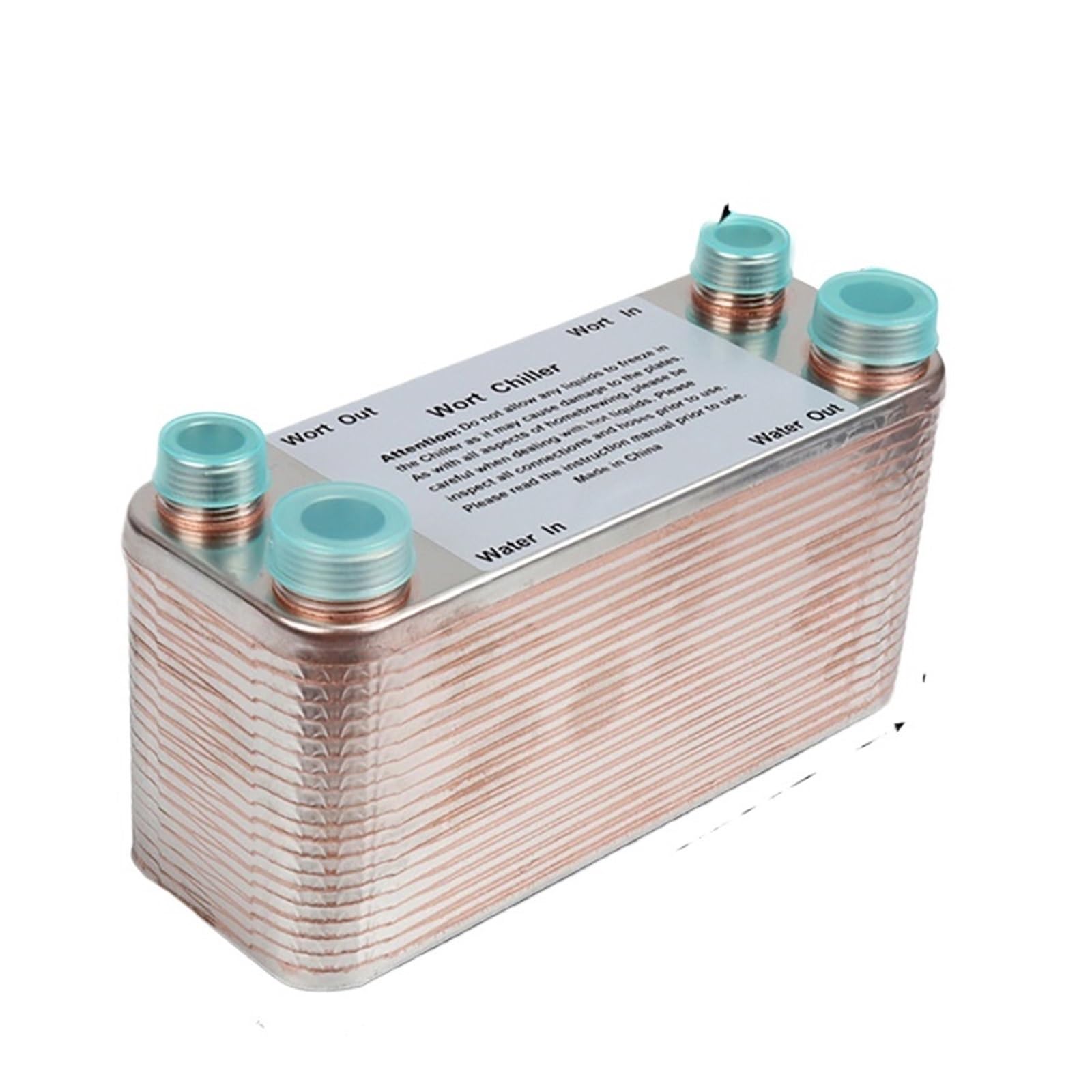 Domojt One Color Plate Heat Exchanger 20/30/40 Plates Heat Exchanger Wort Chiller, Stainless Steel Counterflow Chiller(40 Plate)
