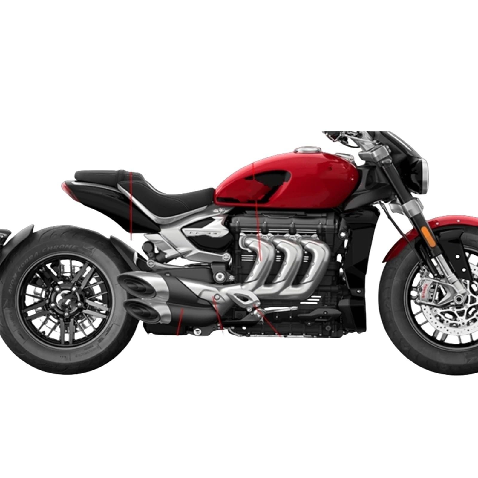 Osłona termiczna Pasuje do motocykla do Triumph Rocket III 2020-2021 z włókna węglowego, osłona termiczna, osłona boczna wydechu, wykończenie owiewki Osłona termiczna motocykla(Forged Carbon Fiber)