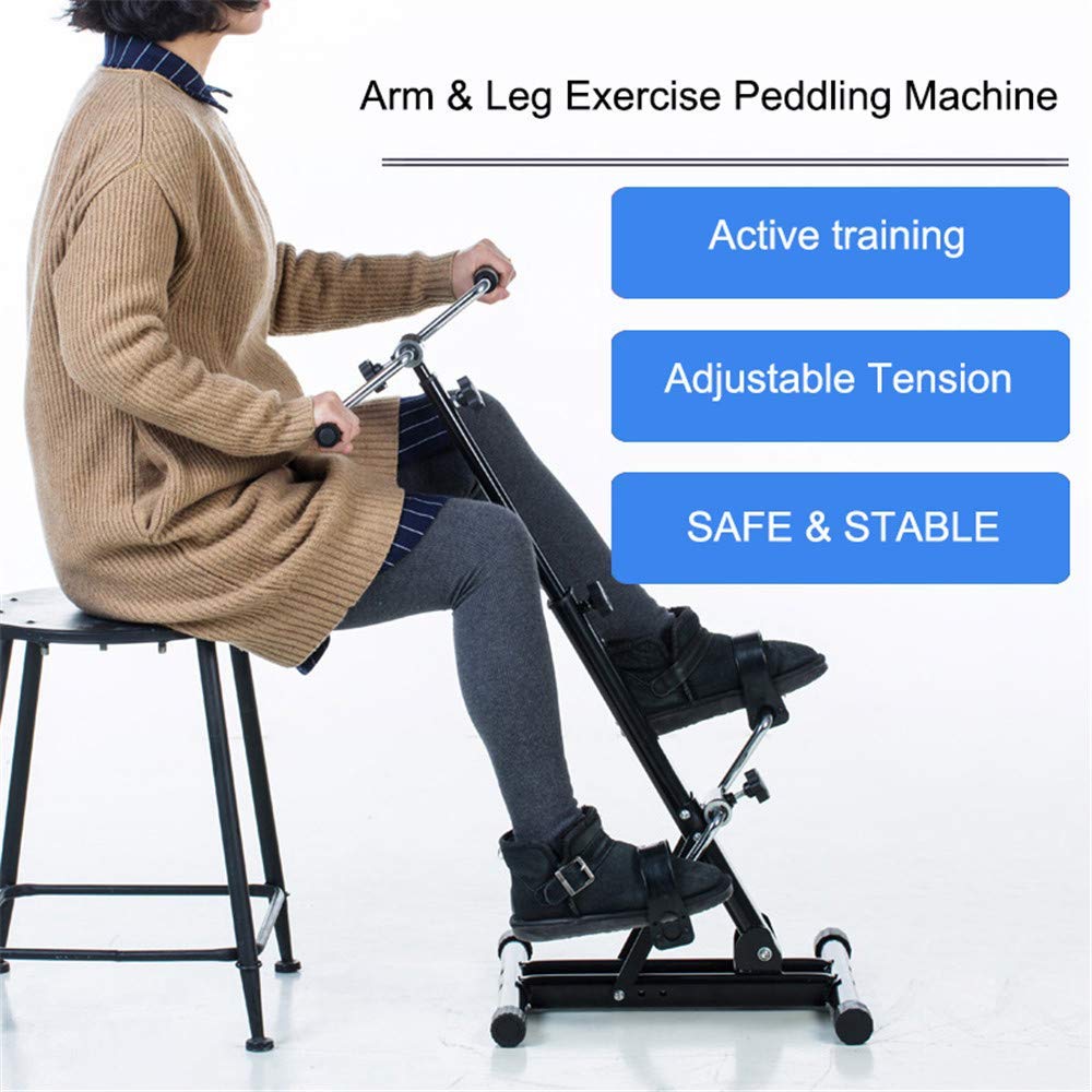 Mini Bicicleta estática para Entrenamiento de piernas y Brazos, máquina de Venta Ambulante de Ejercicios para Brazos y piernas, Equipo de rehabilitación de Fitness con tensión Ajustable para Personas