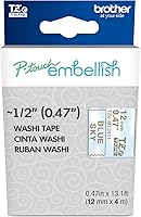 Vista 29 de Brother P-touch Embellish Cinta de impresión negra sobre encaje plateado con patrón TZEMPSL31 – ~1.3 cm de ancho x 4 m de largo para usar