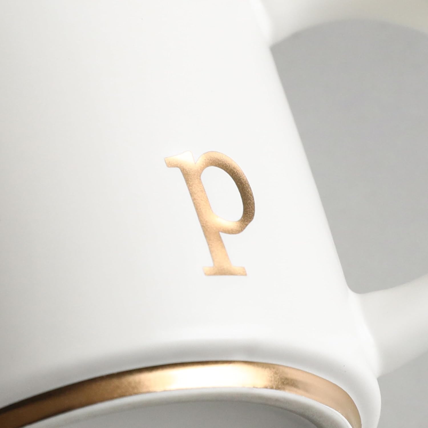 COLLECTIVE HOME - Monogram Ceramic Mugs, 15 oz Golden Initial Coffee Cups, Elegant Alphabet Tea Mugs, Elegant Personalized Mug with Gift Box, Luxurious Cups for Office and Home (p) - Image 7