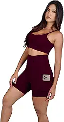 Short De Compressão Feminino Corrida Com Bolsos Laterais