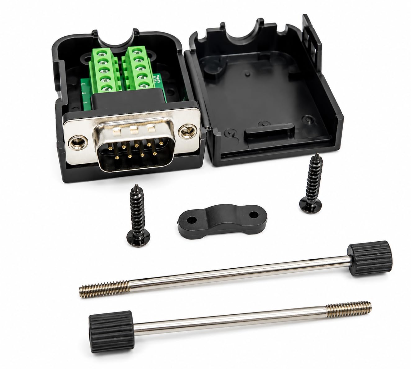 SHOKITECH DB9 RS232/485 9pin Terminal Male Screw with Shell, and Screw-image-23