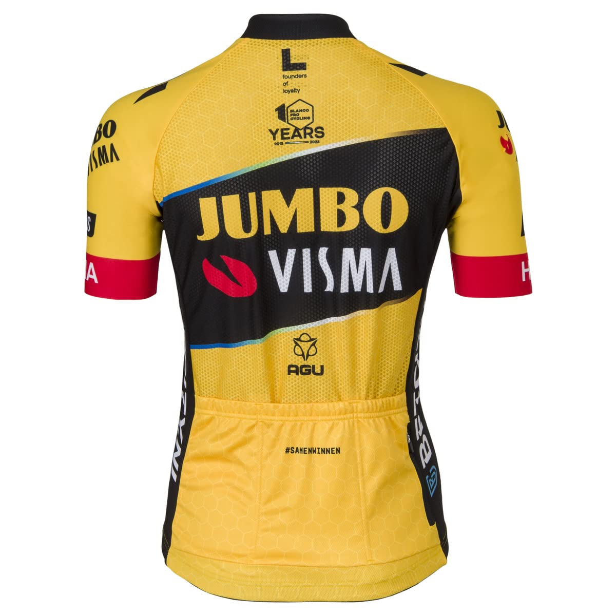 AGU Team Jumbo-Visma Replica Fietsshirt Korte Mouwen Geel/Zwart Heren