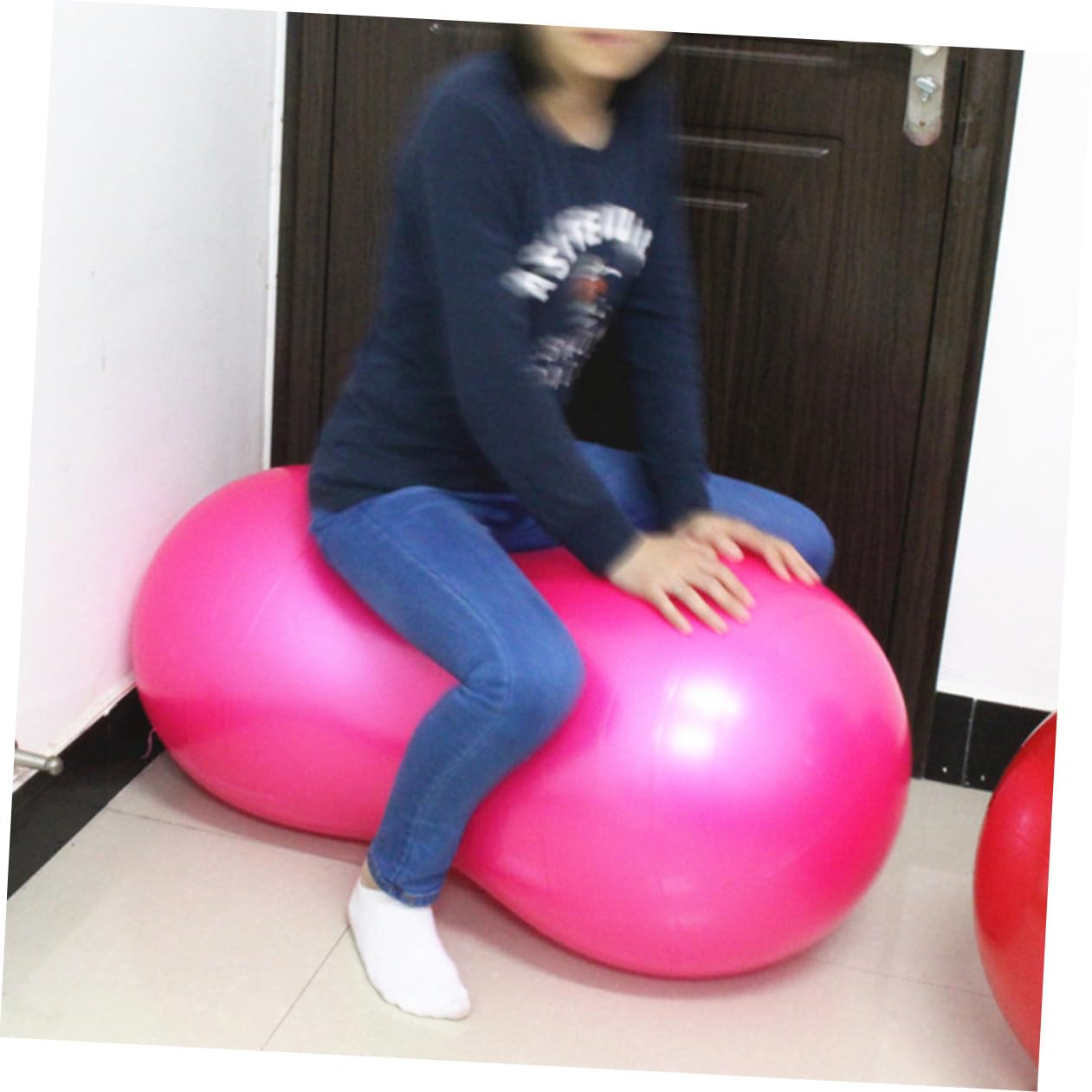 Platzfester Verdickter Erdnuss Gymnastikball aus PVC rutschfest Yogaball Trainingsgerät für Gleichgewicht Fitnessstudio und Pilates zu Hause