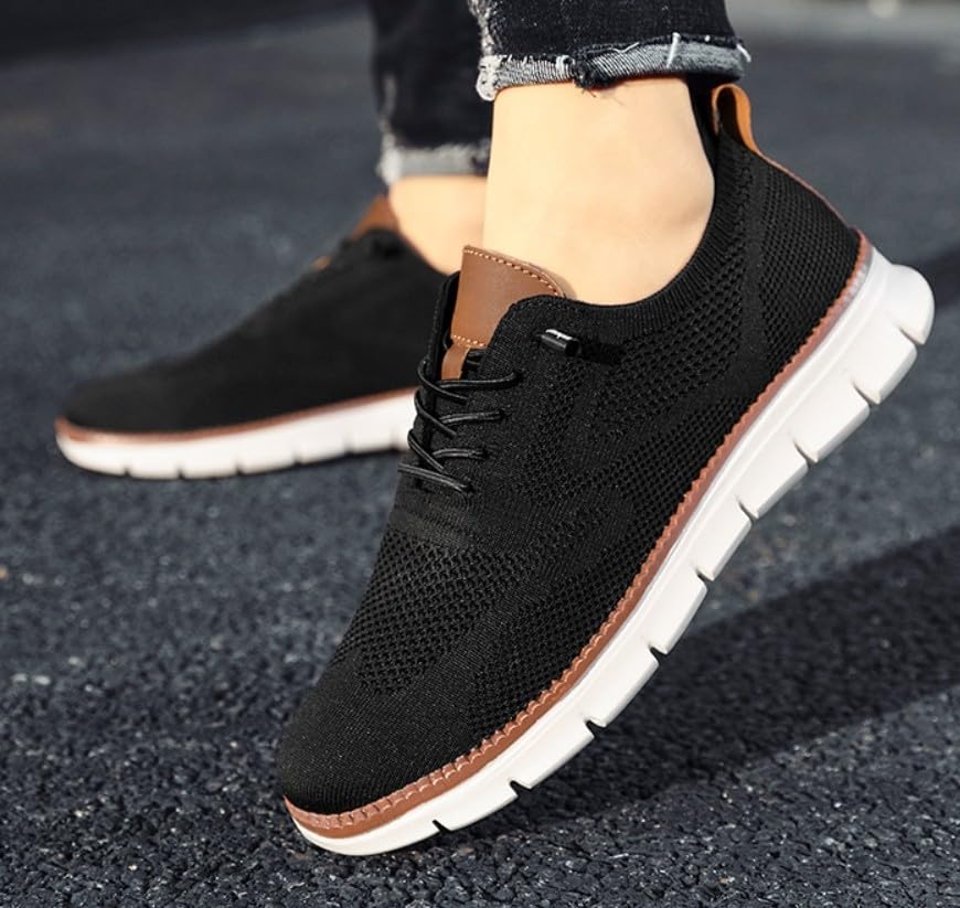 Jeeeun Urban Men’s Mesh Dress Sneakers – Lightweight Business Casual Walking Shoes with Cushioned Sole | Comfortable & Stylish for Everyday Wear4