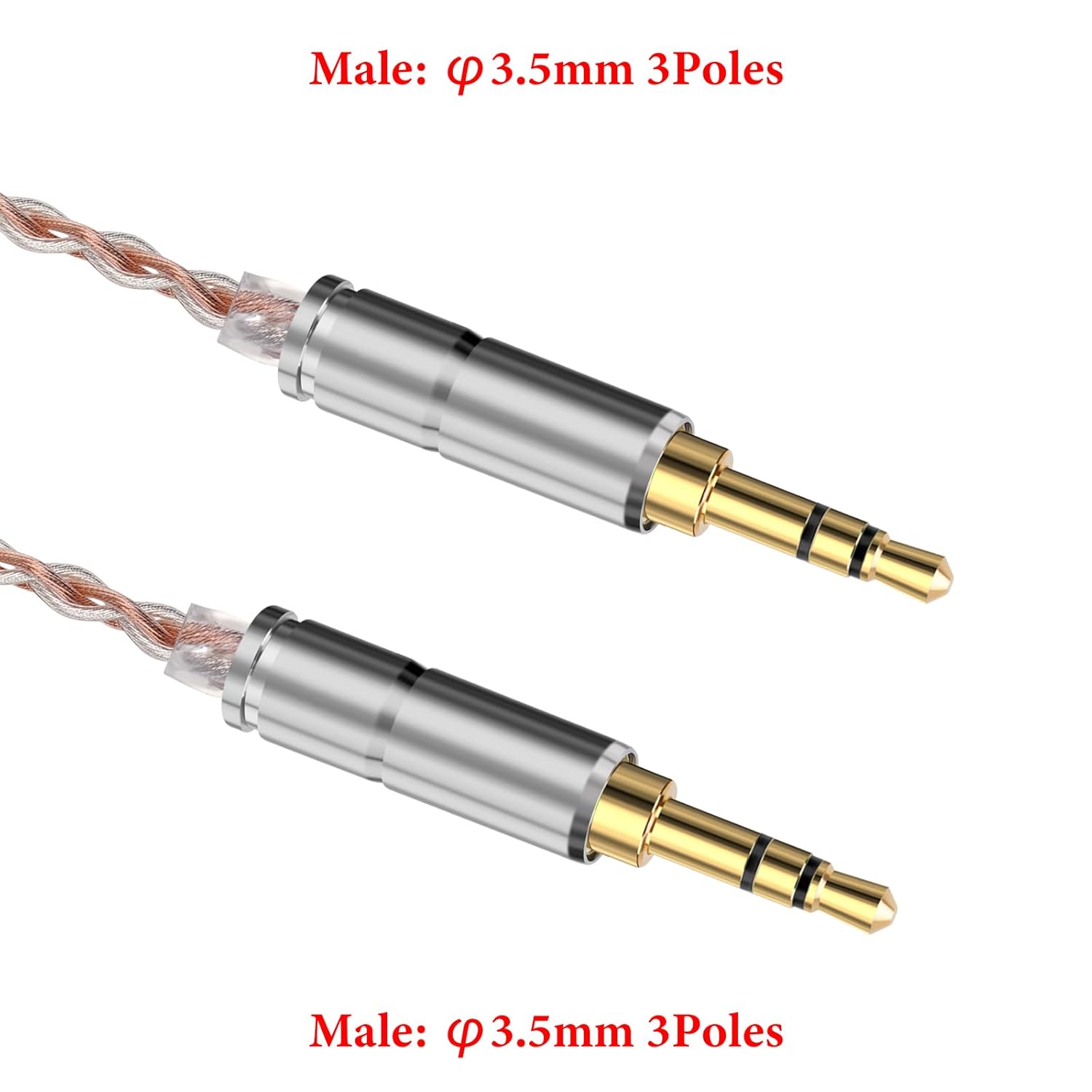 GEEKRIA Apollo Silver-Plated Upgrade Audio Cable Compatible with Sony WH-1000XM6, Skullcandy Crusher ANC 2, Beats Solo 4 Headphones, 3.5mm Replacement Headphones Cord (4.9ft/1.5m)