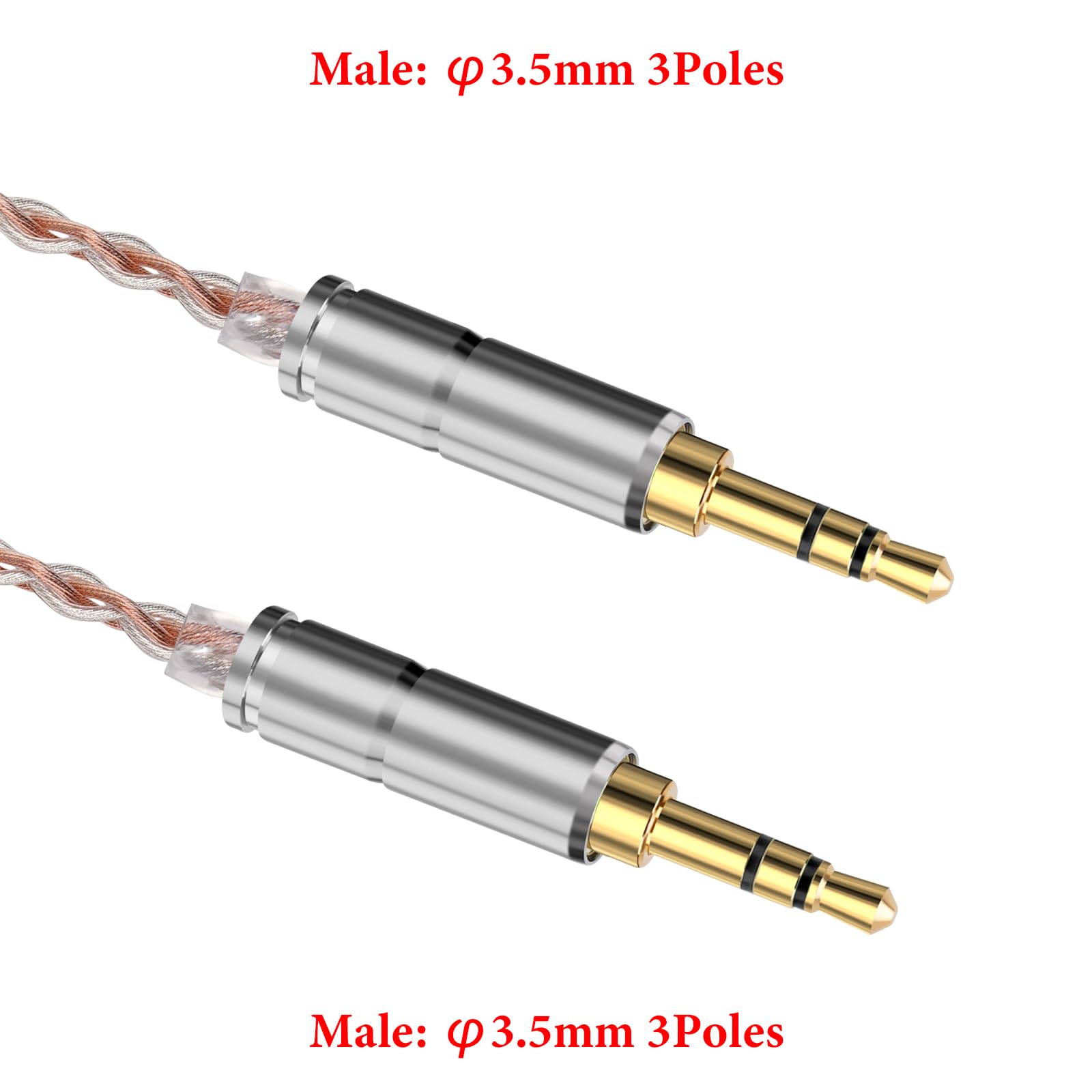 GEEKRIA Apollo Câble audio amélioré plaqué argent compatible avec Sony WH-1000XM6, Skullcandy Crusher ANC 2, Beats Solo 4, câble de remplacement 3,5 mm (1,5 m)