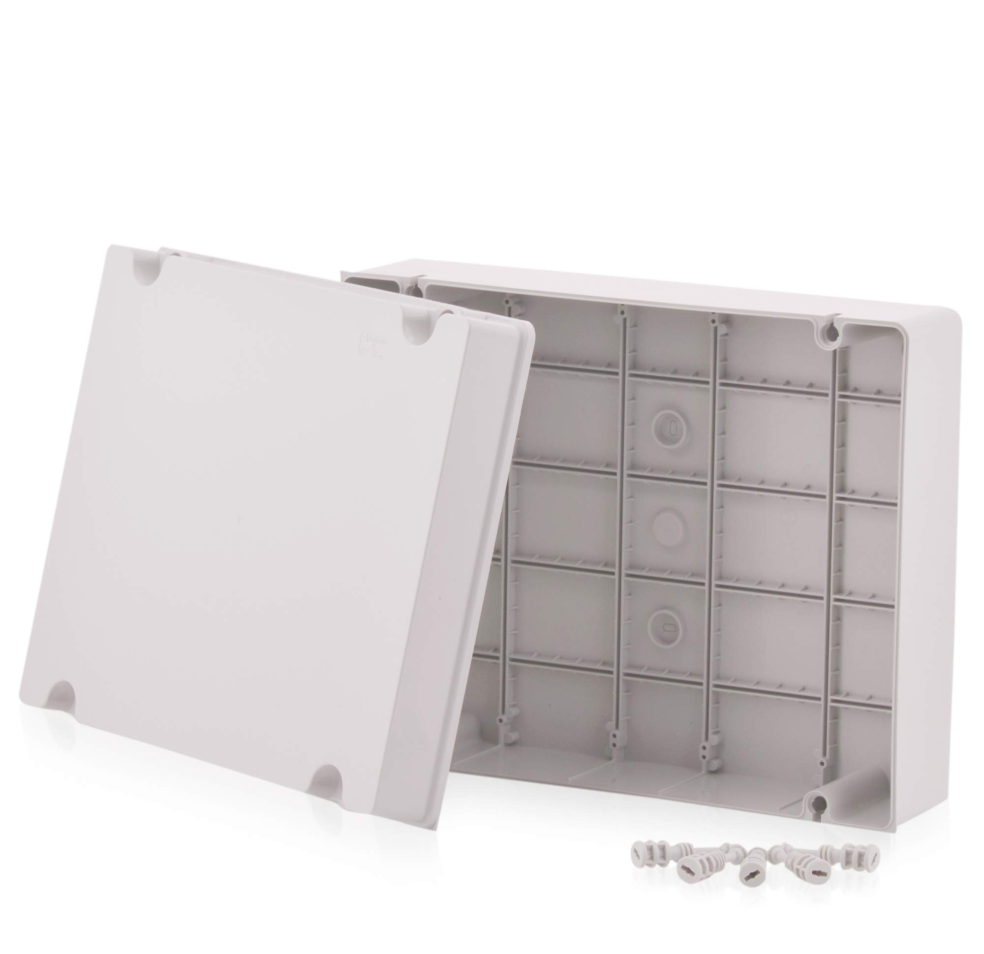Custodia per l'installazione a montaggio superficiale, scatola di giunzione Custodia in plastica | 380x300x120mm | IP65 | Scatola di distribuzione Custodia industriale, scatola di giunzione, armadio elettrico