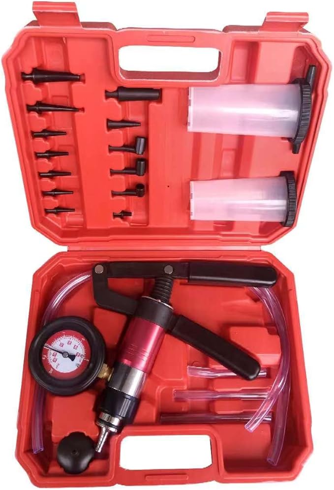 Yonligonju 23PCS Handheld Vacuum Pump Tester Brake Bleeder Kit Brake System Bleeding