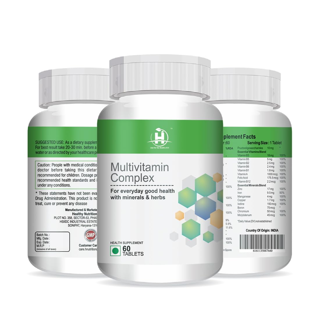 Healthy Nutrition Multivtamin Complex with Minerals For Men & Women For Everyday Health (60 Tablets) Healthy Nutrition Multivtamin Complex with Minerals For Men & Women For Everyday Health (60 Tablets)