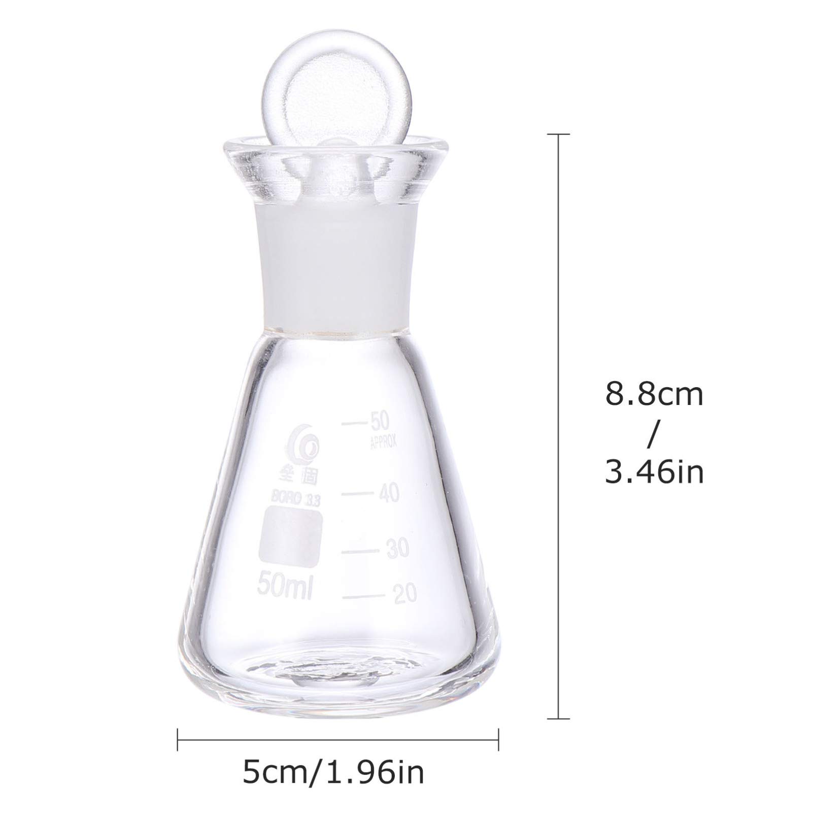 Mikikit 1pc Flask Clear Glass Laboratory Supplies Experiment Glass Erlenmeyer Glass Beaker Laboratory Accessories Conical Shape Bottle Laboratory Glassware Shot Glass Student Use Major