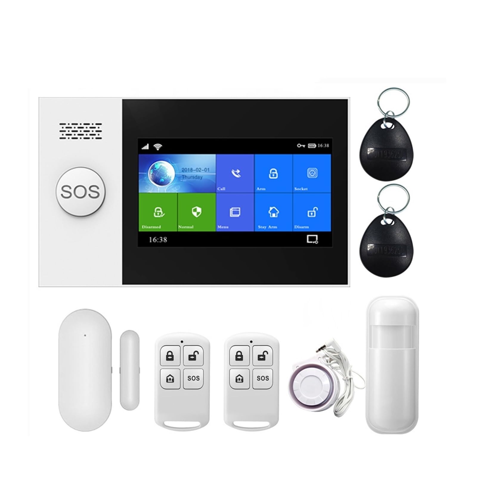 De Alarma Seguridad For El Hogar GSM, Control Remoto Por Aplicación, Sensor Ventana Con Cámara IP 1080P, Kits Inteligentes Para casa y garaje(SET-G)