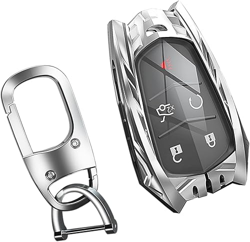 Miniatura 1 de Funda para llavero Cadillac con llavero, elegante funda de protección de aleación de zinc compatible con 2015-2019 Escalade CTS SRX XT5 ATS STS CT6
