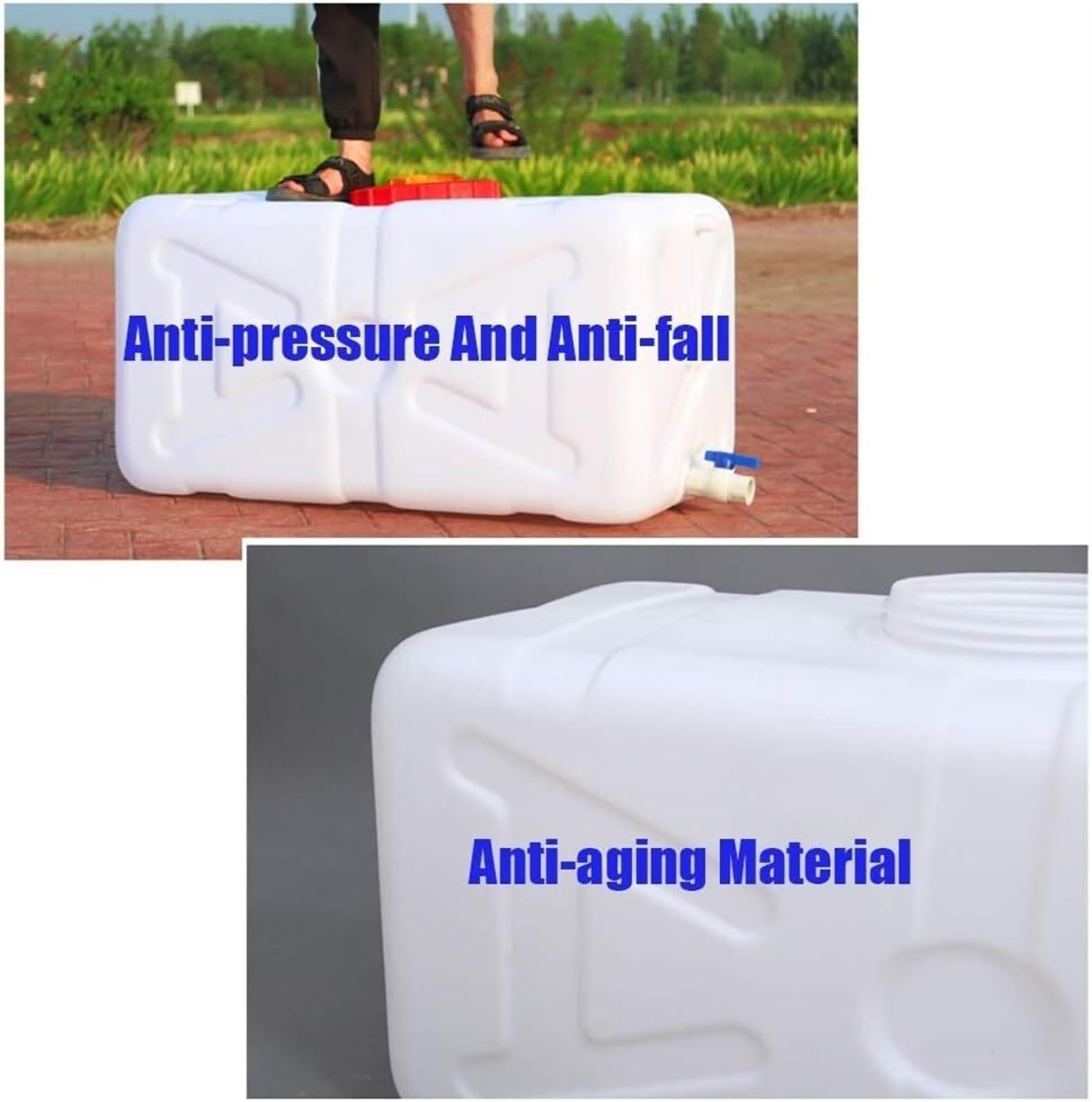 Wasserbehälter Wasserfass Regentonne 25L 50L 75L 100L 150L 200L Großer Wassertank Verdickter Kunststoff Horizontaler Rechteckiger Wasserspeicher Wasserspeicherbehälter (Size : 100L)