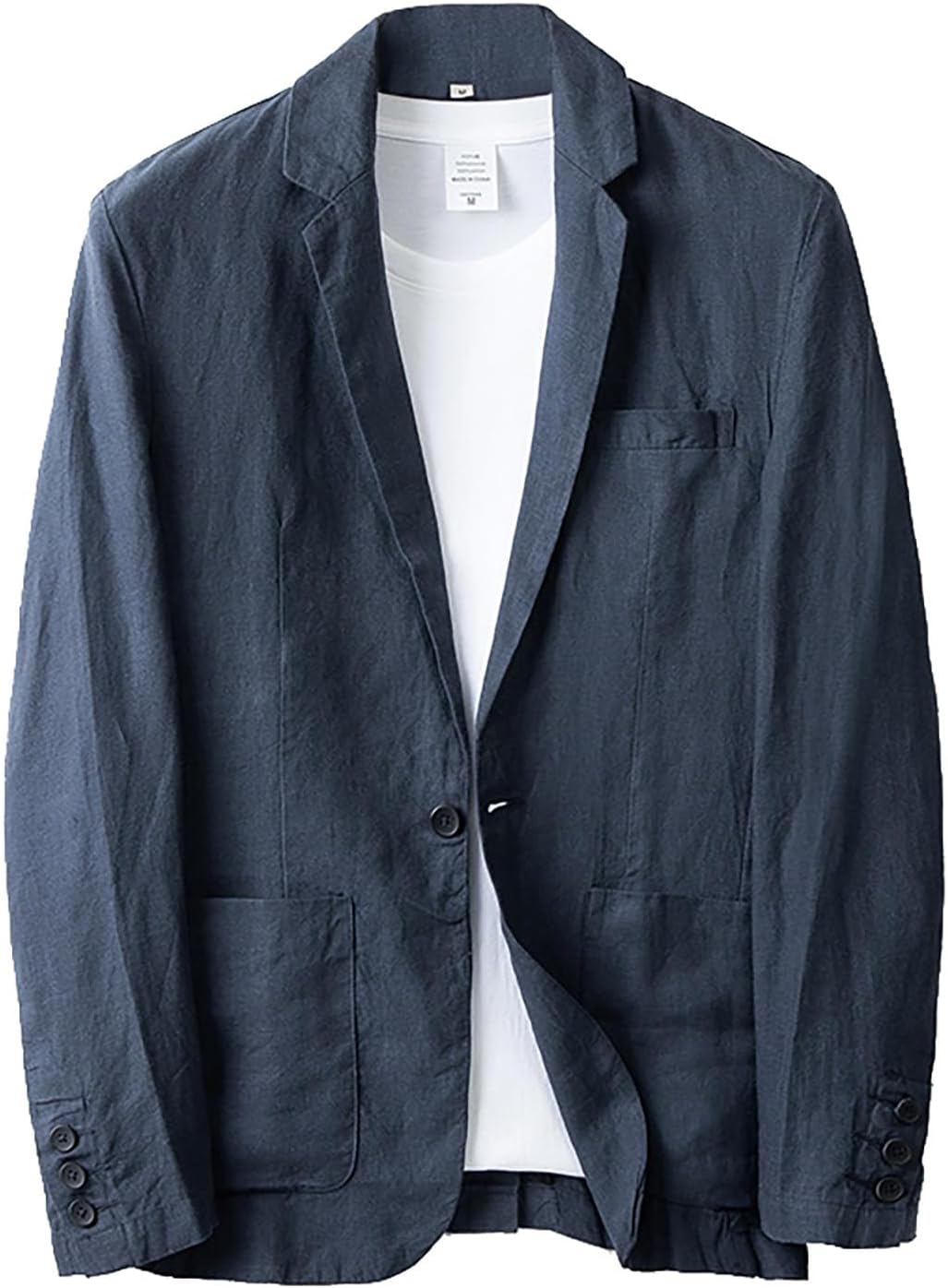 Watopi Summer Jacket Men's Linen Lightweight Sporty Sports Jacket Blazer Men's Summer Large Sizes Jackets for Men One Button Business Suit Jackets Sports Coat Stylish Everyday Suits