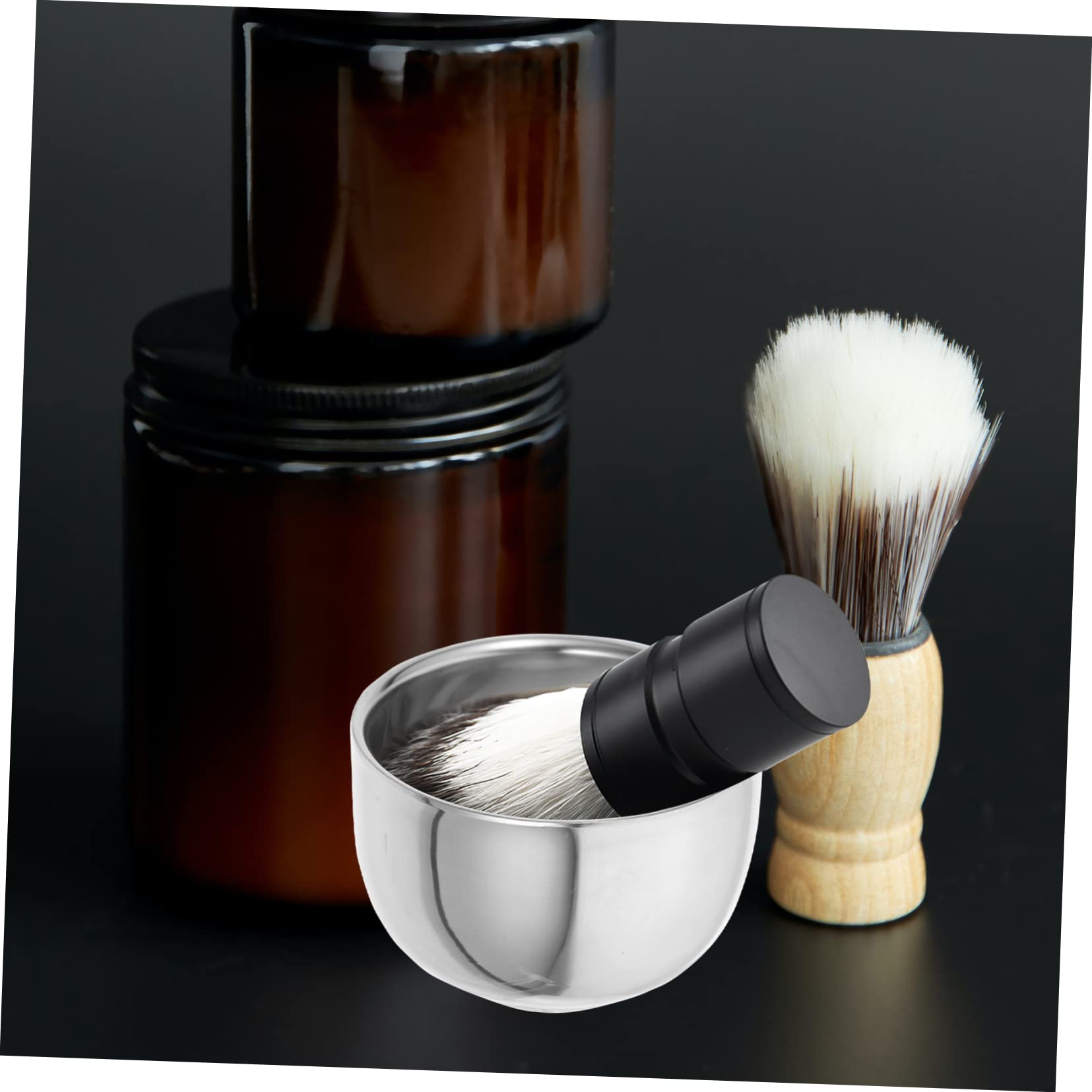 FOMIYES Elegant Shaving Metal Bowl Reusable Shave Mug for Men Shaving Tool Sturdy Aluminum Shaving Cup Stable Base