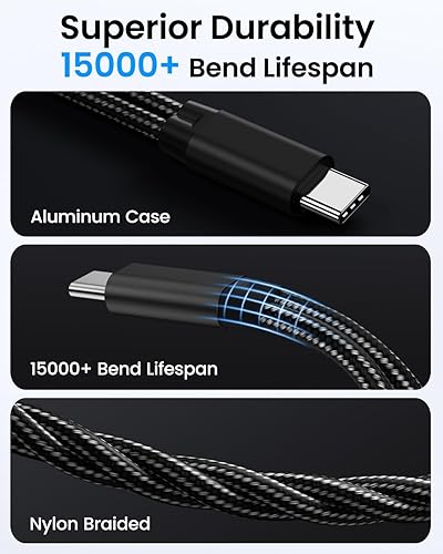 Miniatura 5 de Adaptador para auriculares Samsung Galaxy S24 Ultra, 2 en 1 USB C a conector de auriculares de 0.138 in de alta resolución DAC y PD seguro de 60 W,