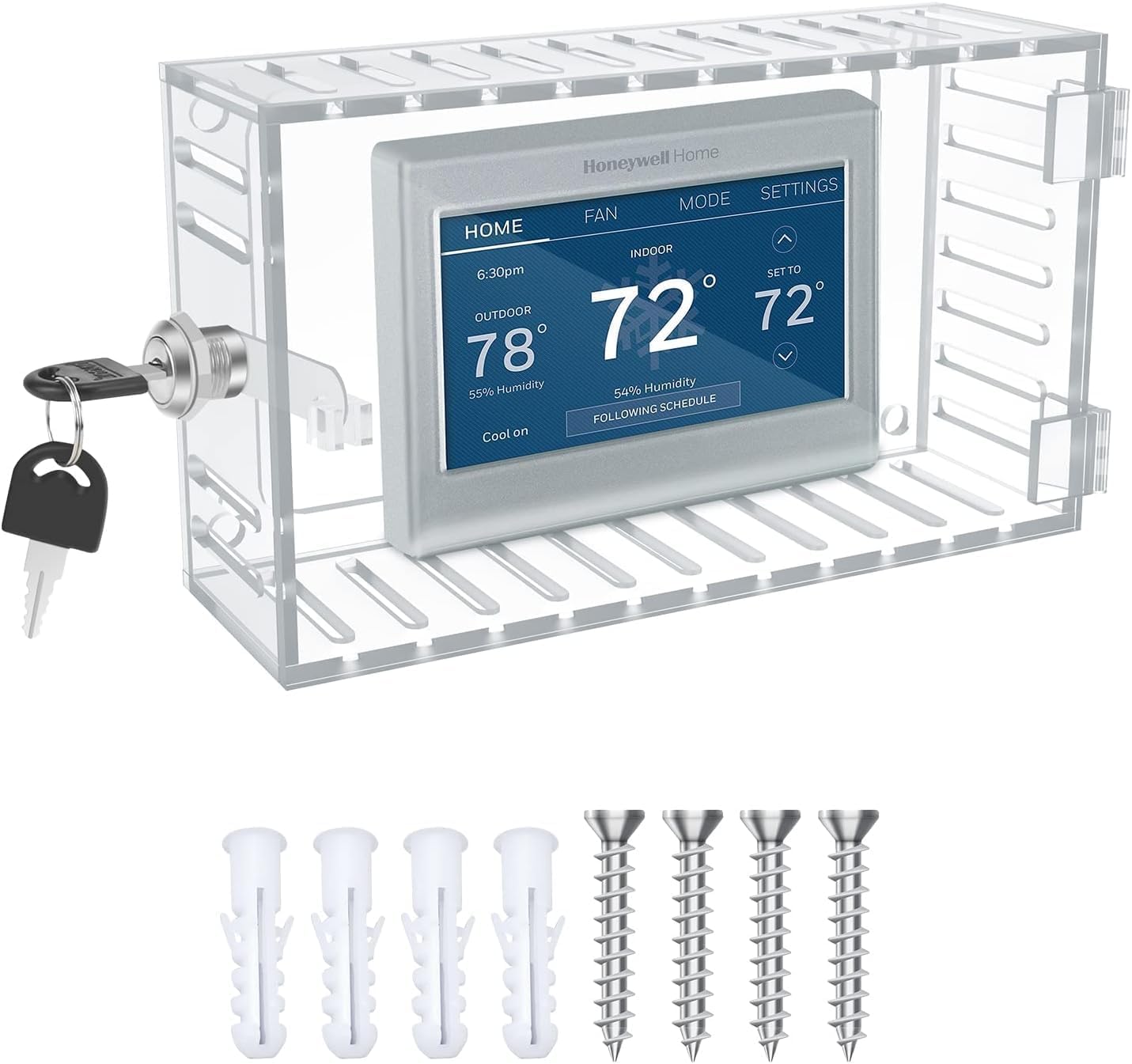 Thermostat Lock Box with Key, Thermostat Cover with Lock