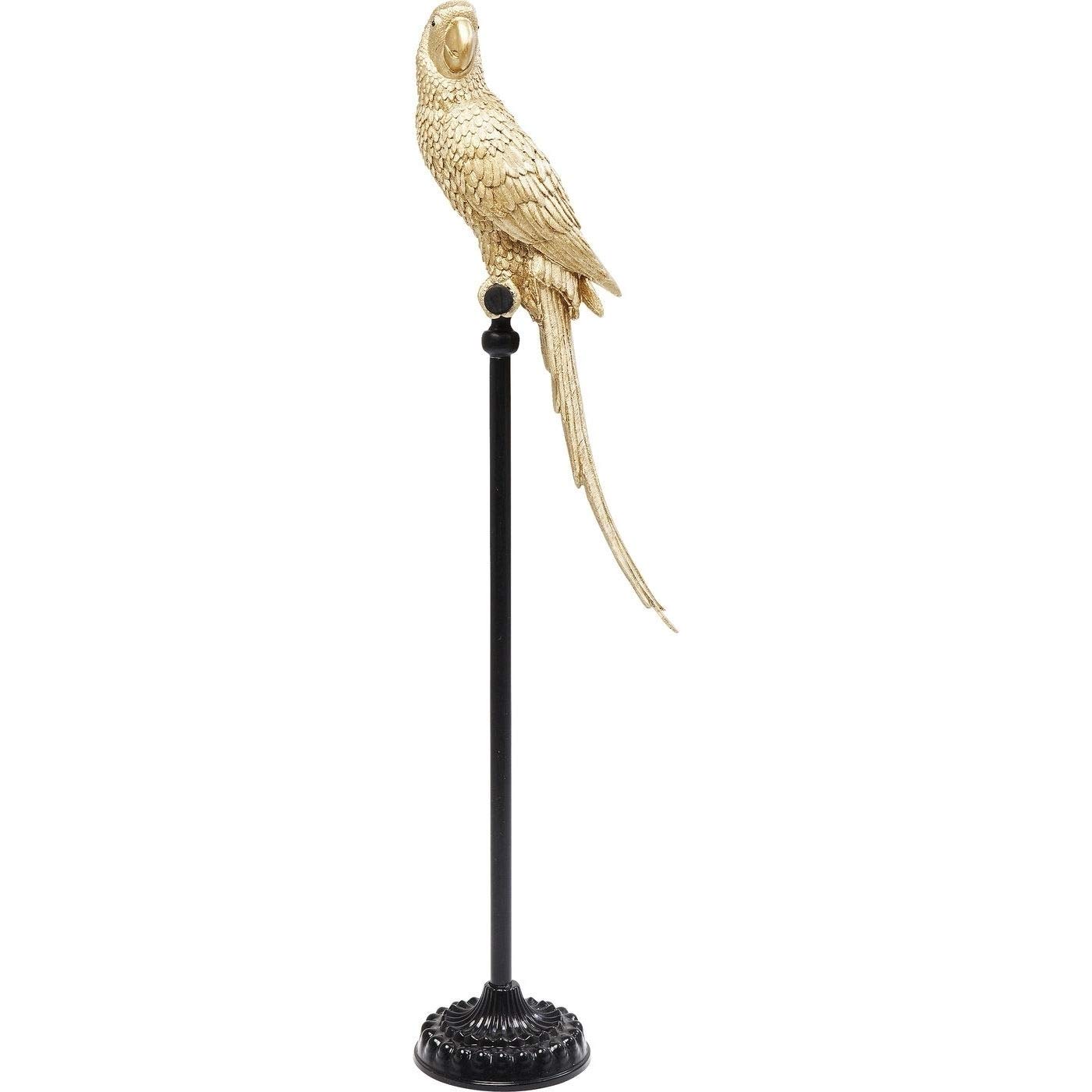 Kare Gold Design Deco Figurine Parrot, Animal Accessories, Animal Figures, Gift Idea, Room Decor, Home Decor For Hallway, Living Room, Bedroom, 116X23x25 Cm (H/W/D)