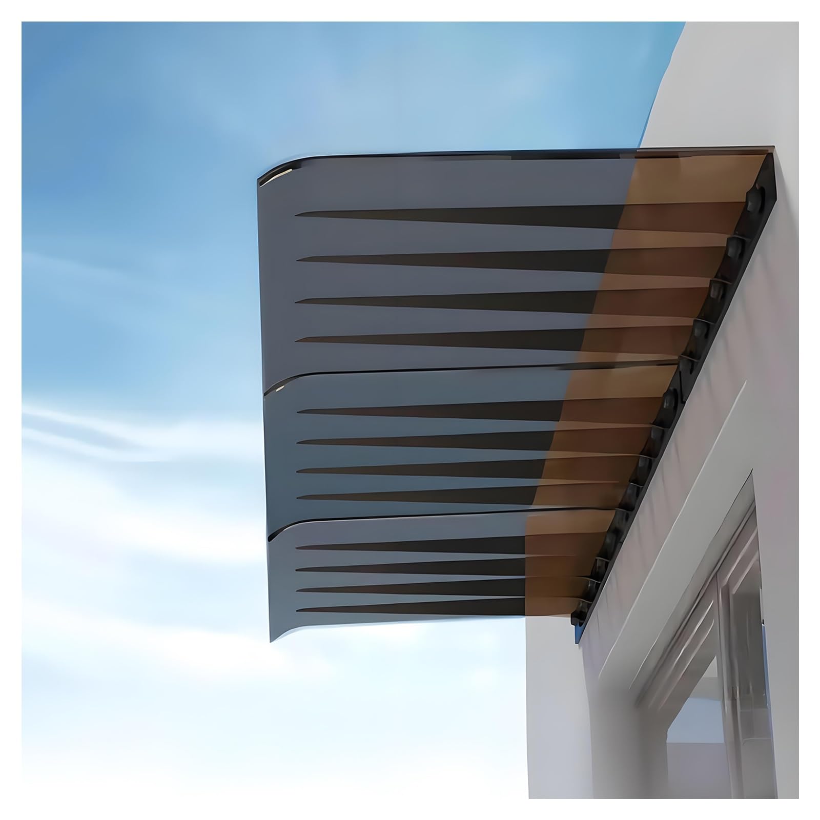Zhengqian One Color Awning For Door Entrance,Polycarbonate Window And Door Awning Entrance,Uv/Rain/Snow Protection Polycarbonate Sheet Overhang Canopy,For Window, Porch, Patio, Roof(W35*L50cm/W13.7*L19.6in)