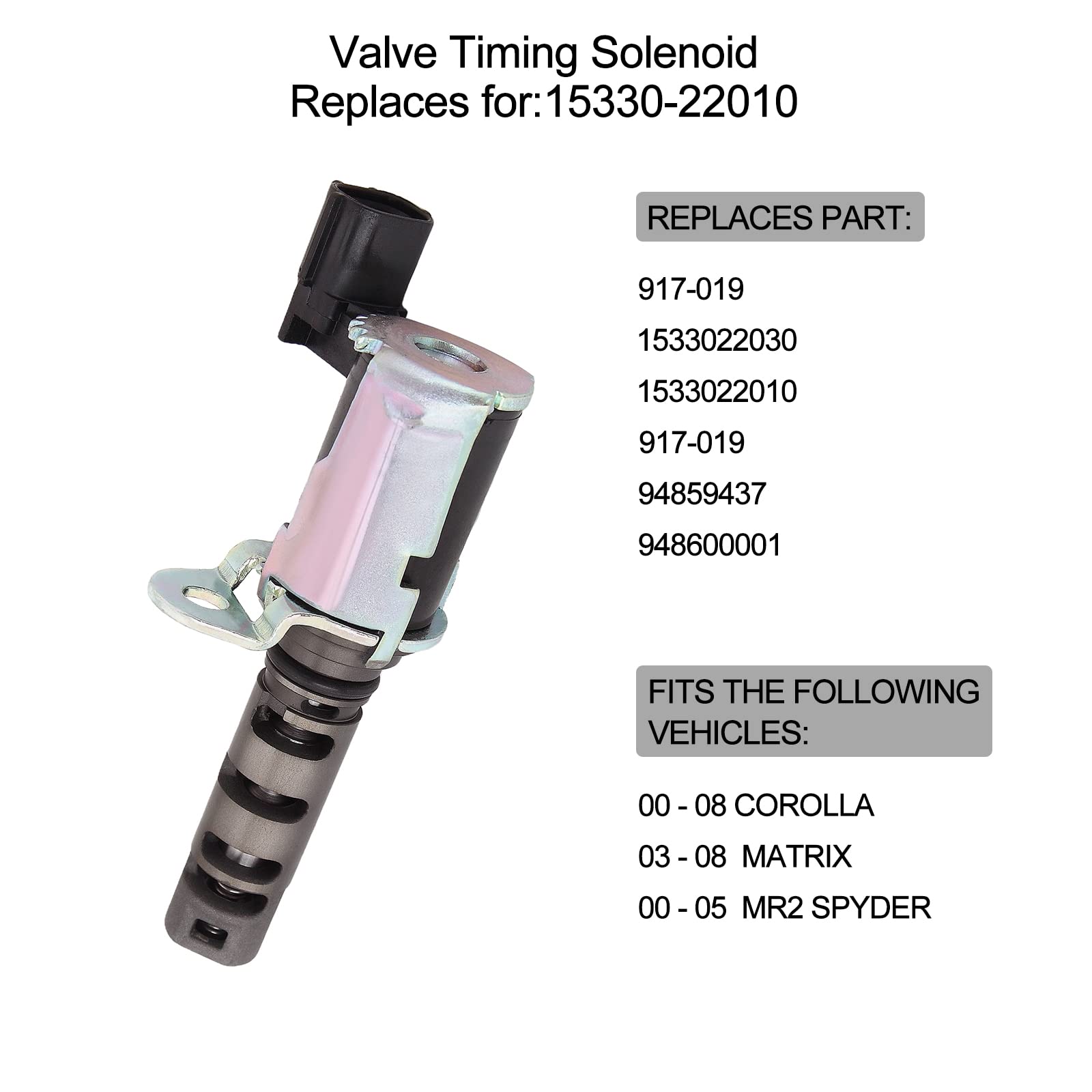 Solenoide VVT per Toyota Echo 2000-2005, Prius 2001-2009, Yaris 2007-2013, Scion xA xB 2004-2006 1.5L Motore Variabile Valvola Solenoide di Ricambio # 917-210 15330-210111 1533. 0-21010