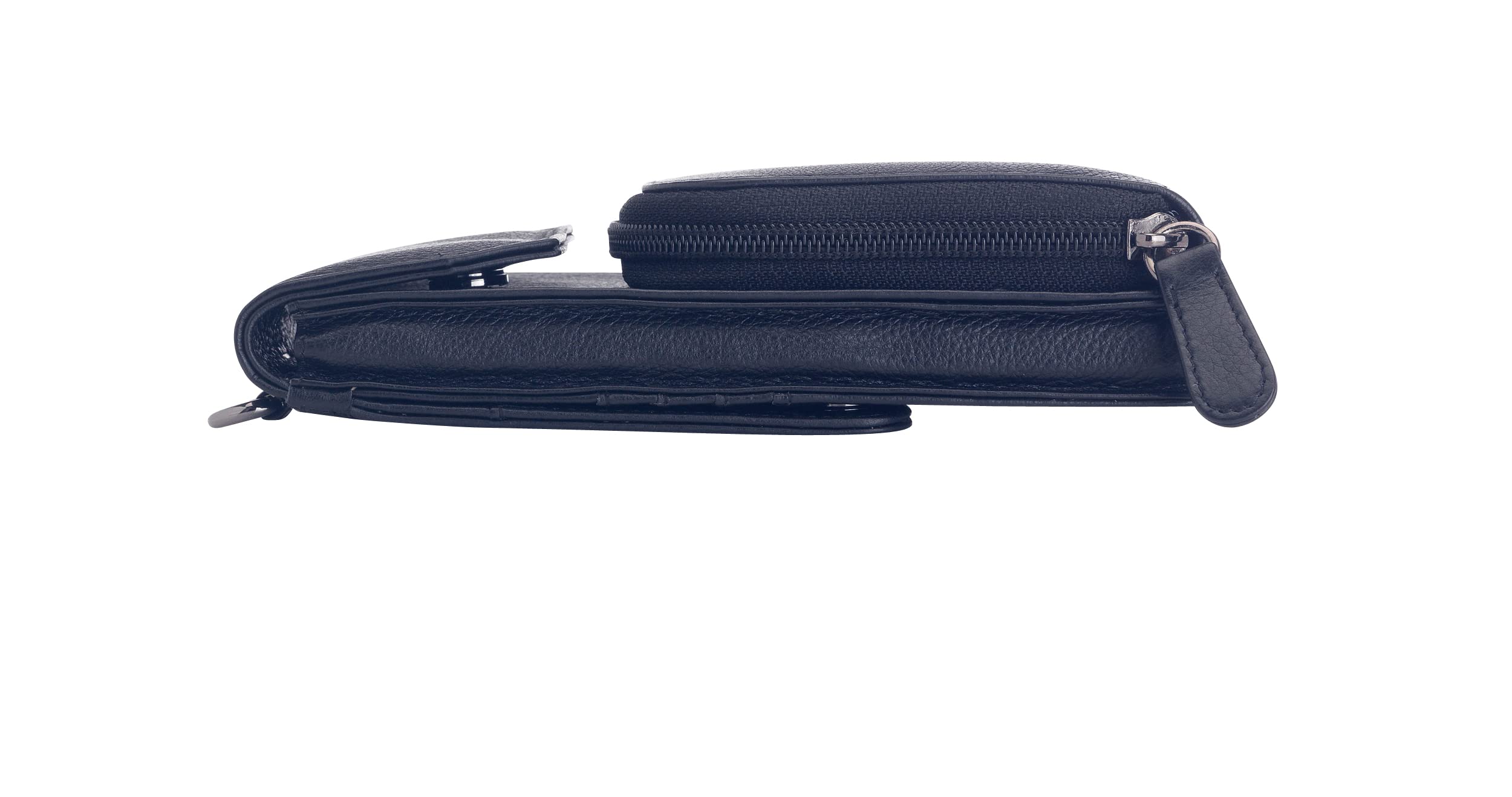 Torebka na telefon komórkowy do zawieszenia damska mała, prawdziwa skóra, torba na ramię na telefon komórkowy, smartfon, torba z ochroną RFID, zamek błyskawiczny Crossbody (100), morski, 17 x 10 x 4 cm