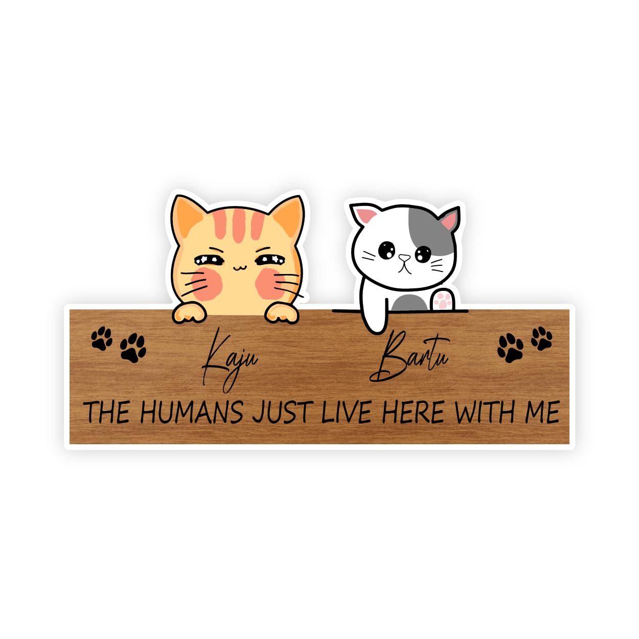 SIGNOOGLE® Cat Name Plate Humans Just Live Here with Us Paws Quotes for Home Acyrlic Customised Name Board (L x H 13 x 6.7 Inch) (B0CBRTKRGP) Amazon Price History, Amazon Price Tracker